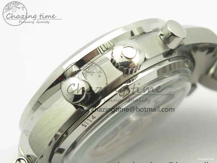 0114 Speedmaster Moonwatch OMF 1:1 Best Edition Black Dial Orange Hand on SS Bracelet A Timeless 8044